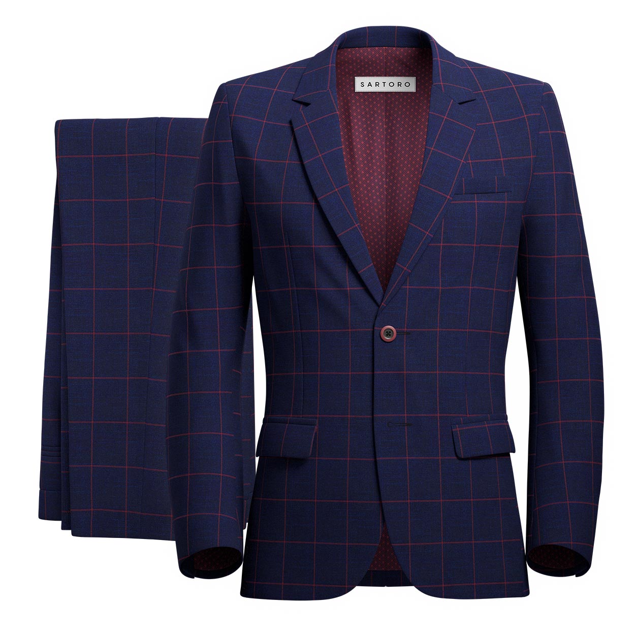 Astor Indigo Blue Windowpane Suit - SARTORO