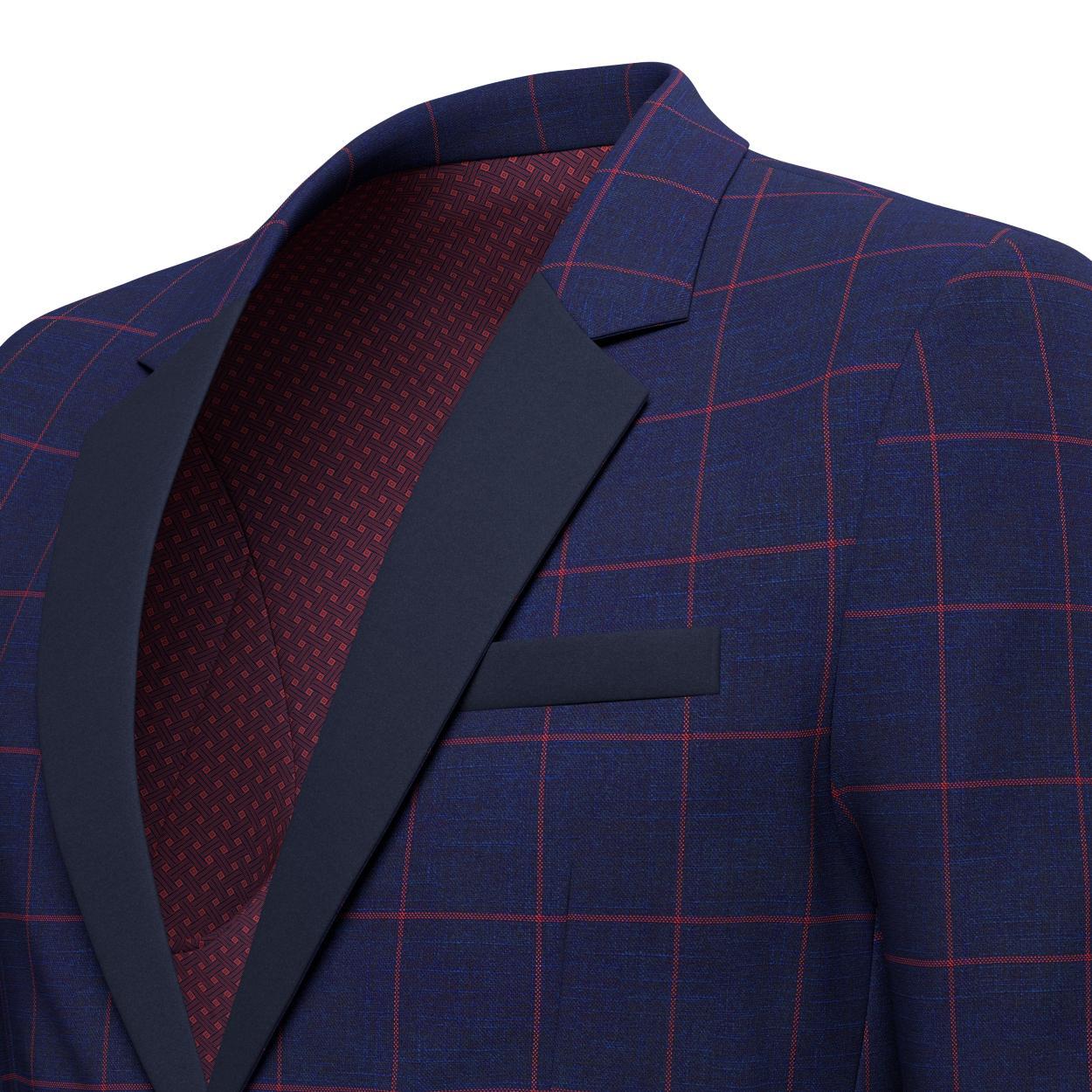 Astor Indigo Blue Windowpane Tuxedo - SARTORO