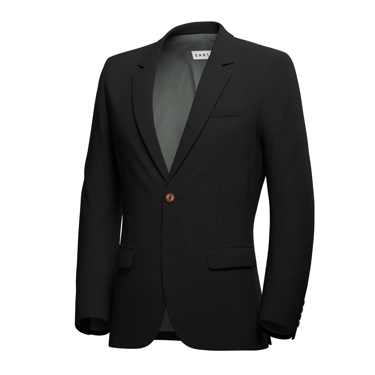 Astor Jet Black Twill Jacket - SARTORO