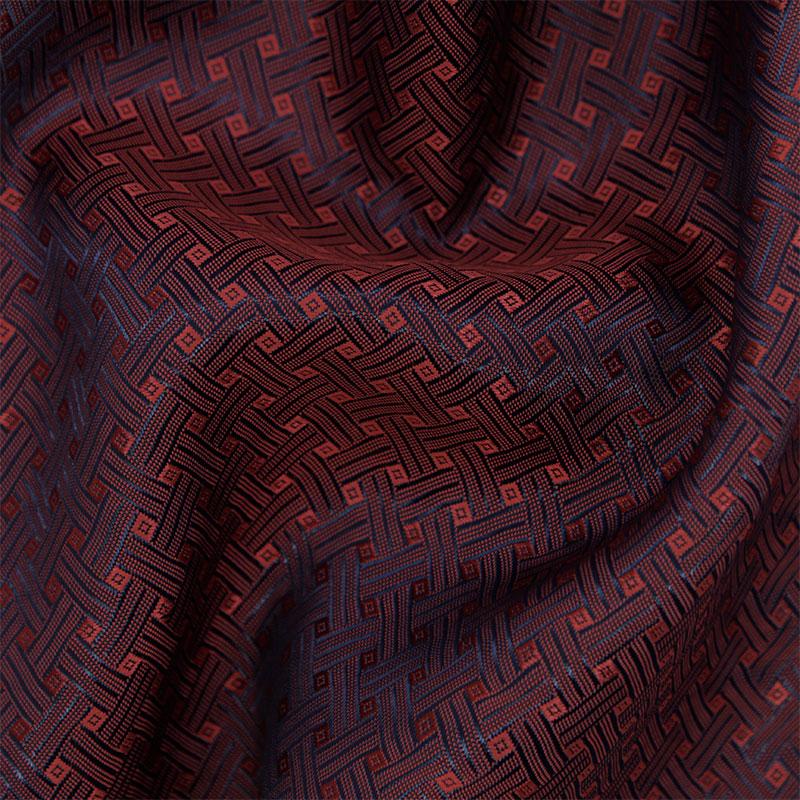 Basketweave Pocket Square - Blue & Red - SARTORO