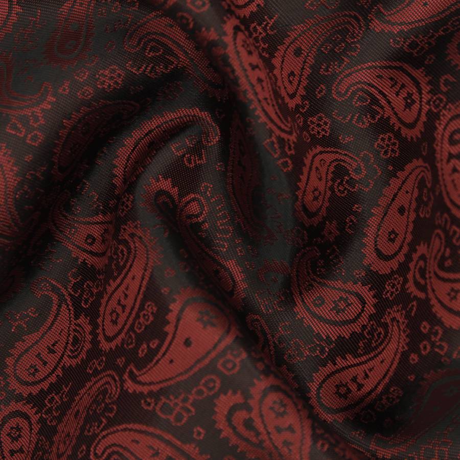 Black & Red Paisley Pocket Square - SARTORO