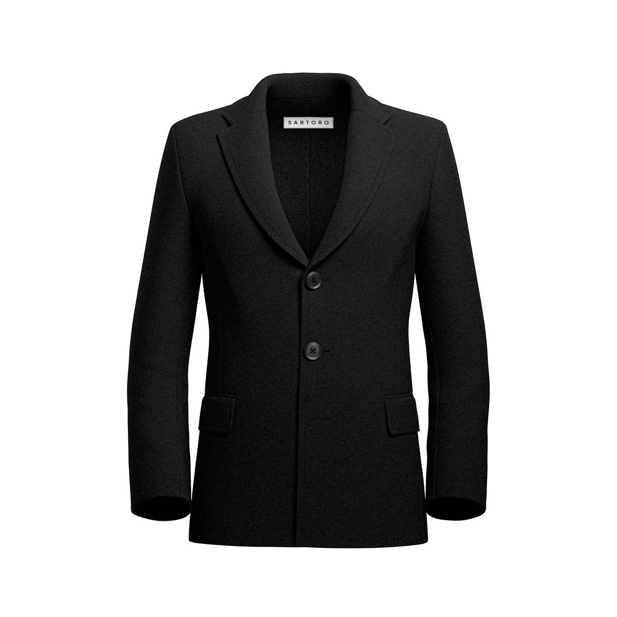 Black Wool Coat - SARTORO