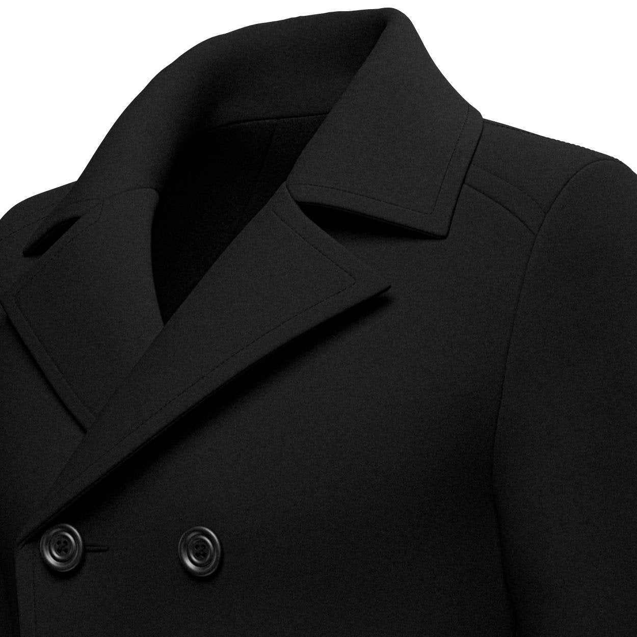 Black Wool Peacoat - SARTORO