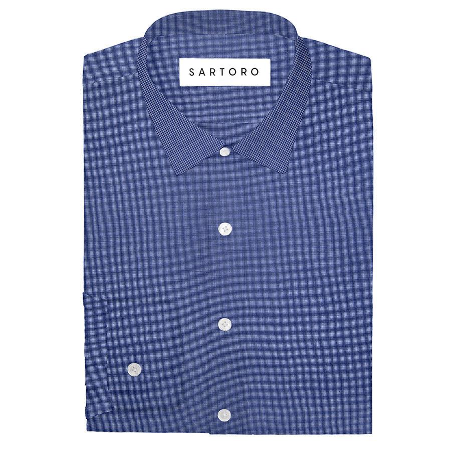 Blue Egyptian Cotton Broadcloth Shirt - SARTORO