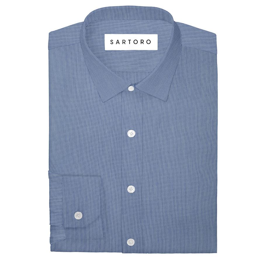 Blue Pinpoint Oxford Shirt - SARTORO
