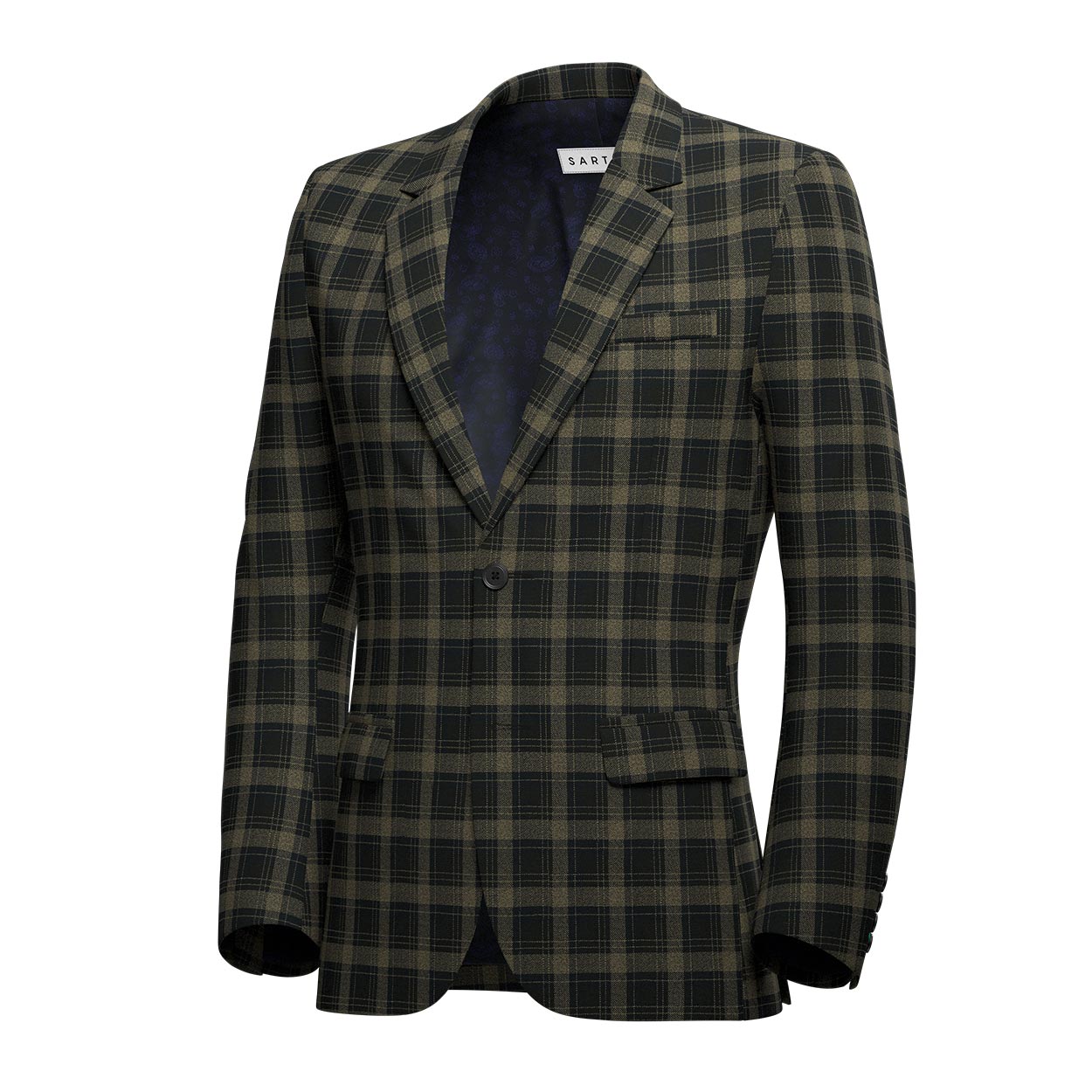 Ellis Black & Gold Check Jacket - SARTORO