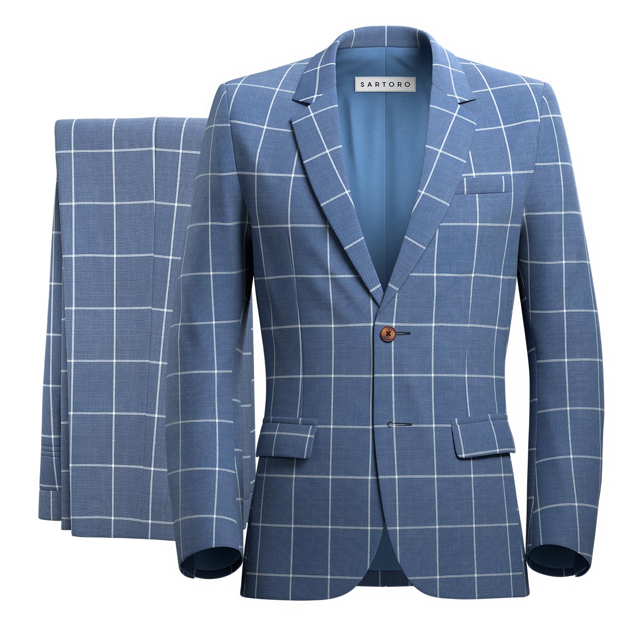 Ellis Blue Windowpane Suit - SARTORO