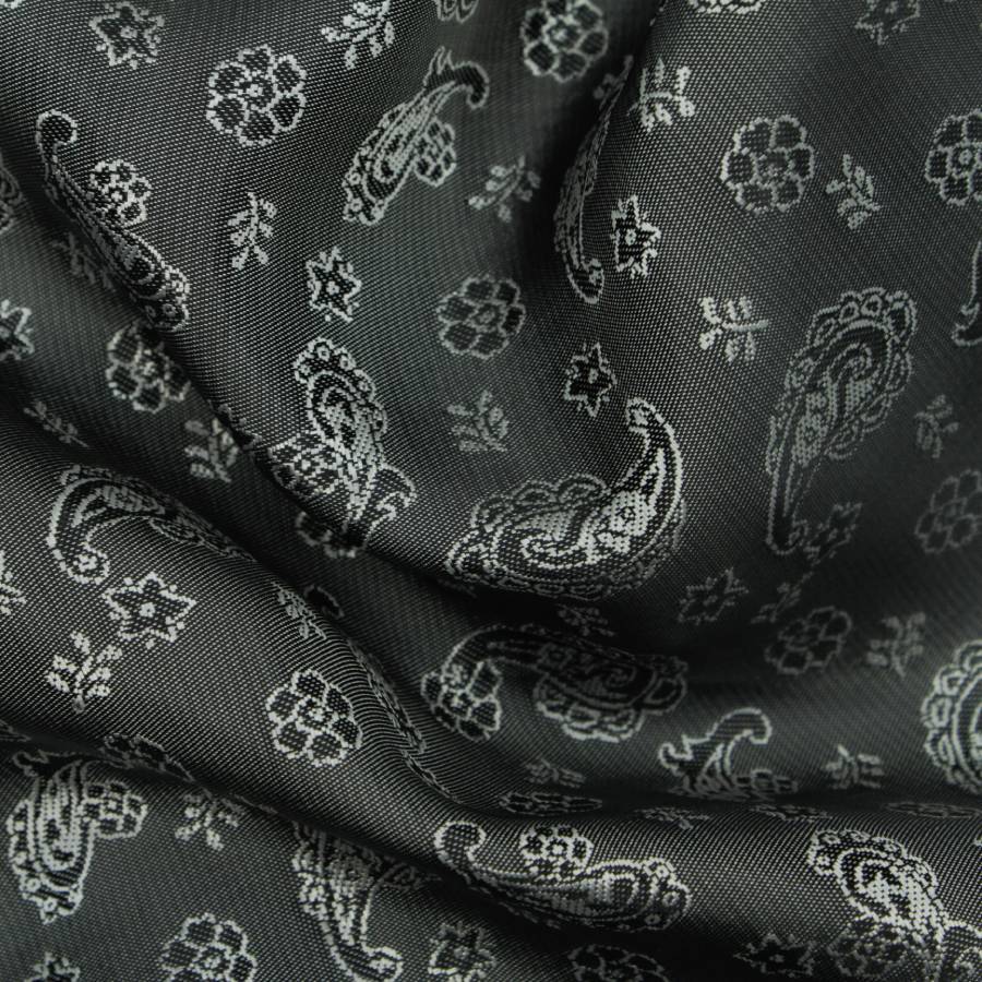Paisley Dark Grey Pocket Square - SARTORO