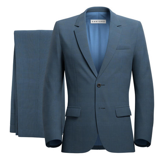 Astor Air Force Blue Prince of Wales Suit - SARTORO