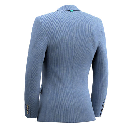Astor Azure Striped Linen Jacket - SARTORO