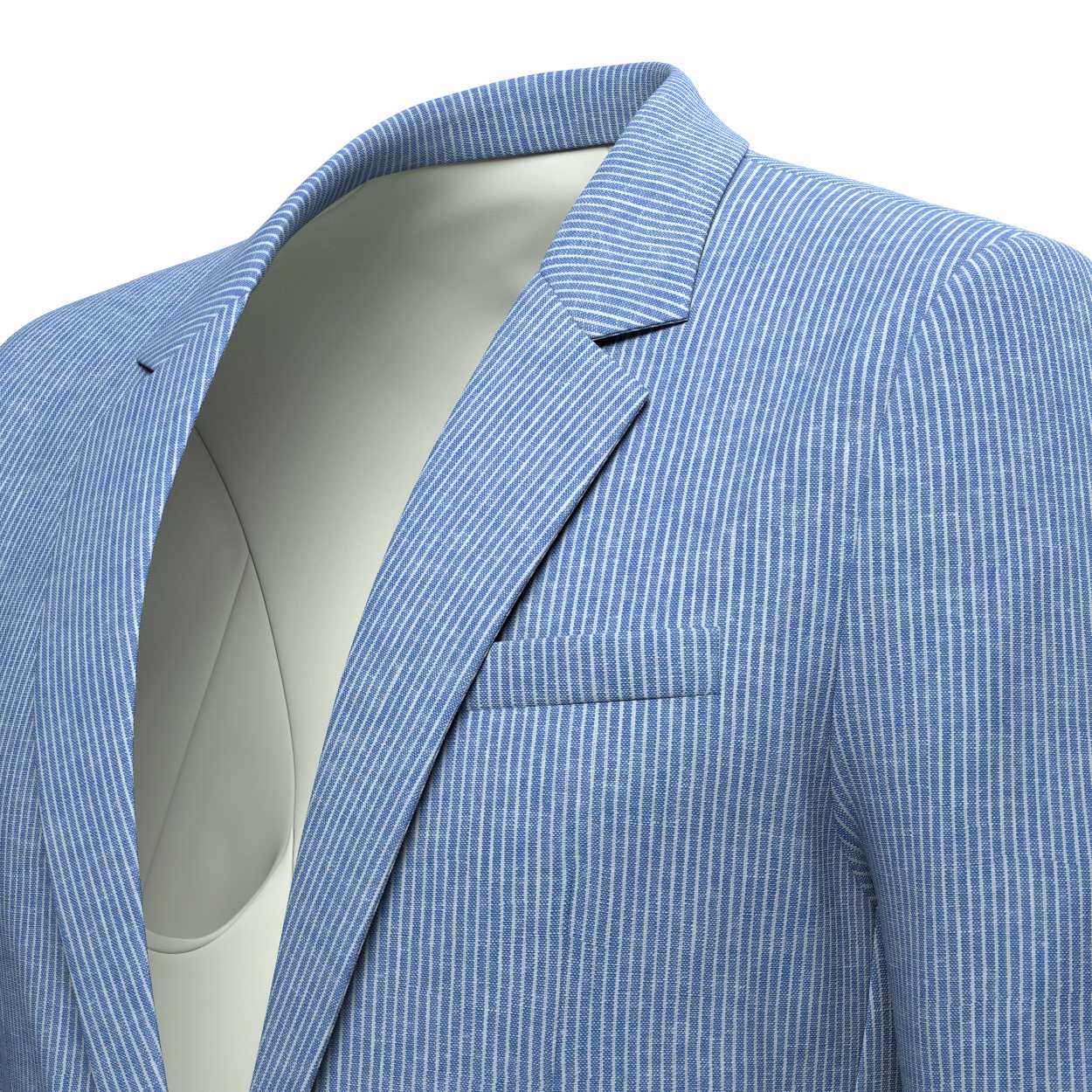 Astor Azure Striped Linen Jacket - SARTORO