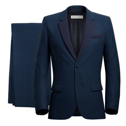 Astor Blue Microcheck Tuxedo - SARTORO