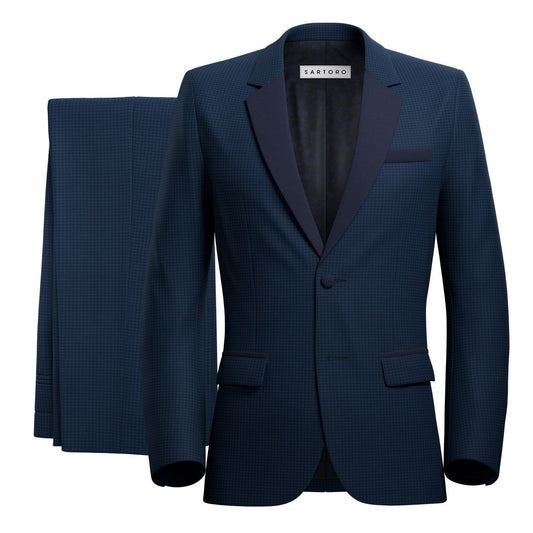 Astor Blue Microcheck Tuxedo - SARTORO