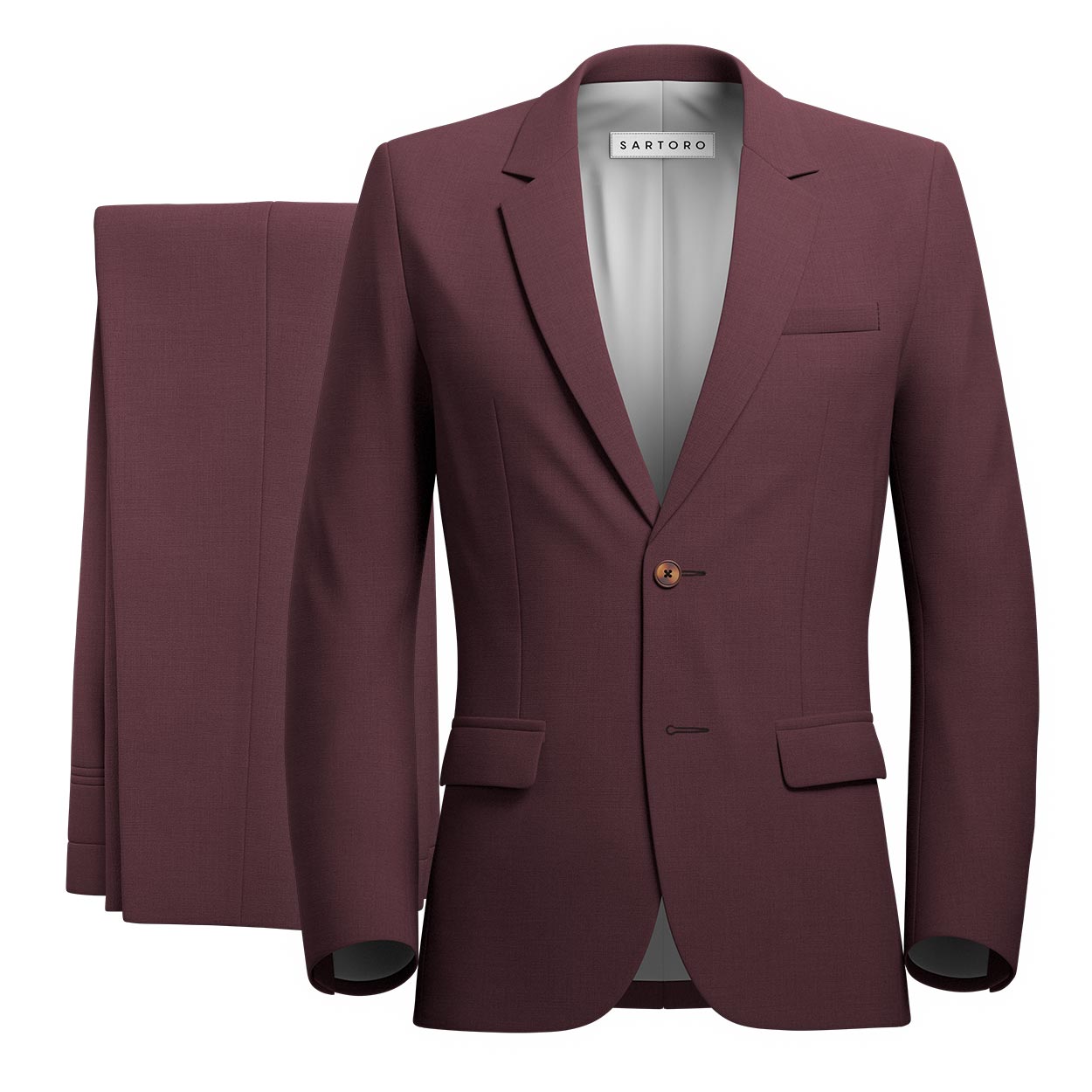 Astor Burgundy Twill Suit - SARTORO