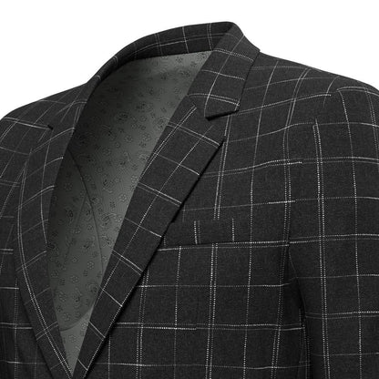 Astor Charcoal Flannel Windowpane Jacket - SARTORO
