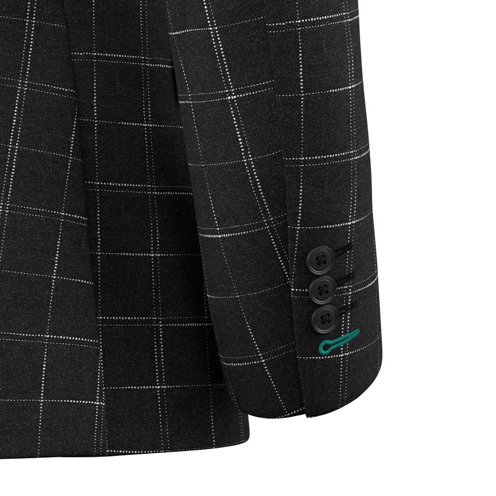 Astor Charcoal Flannel Windowpane Suit - SARTORO