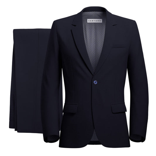 Astor Dark Navy Twill Suit - SARTORO