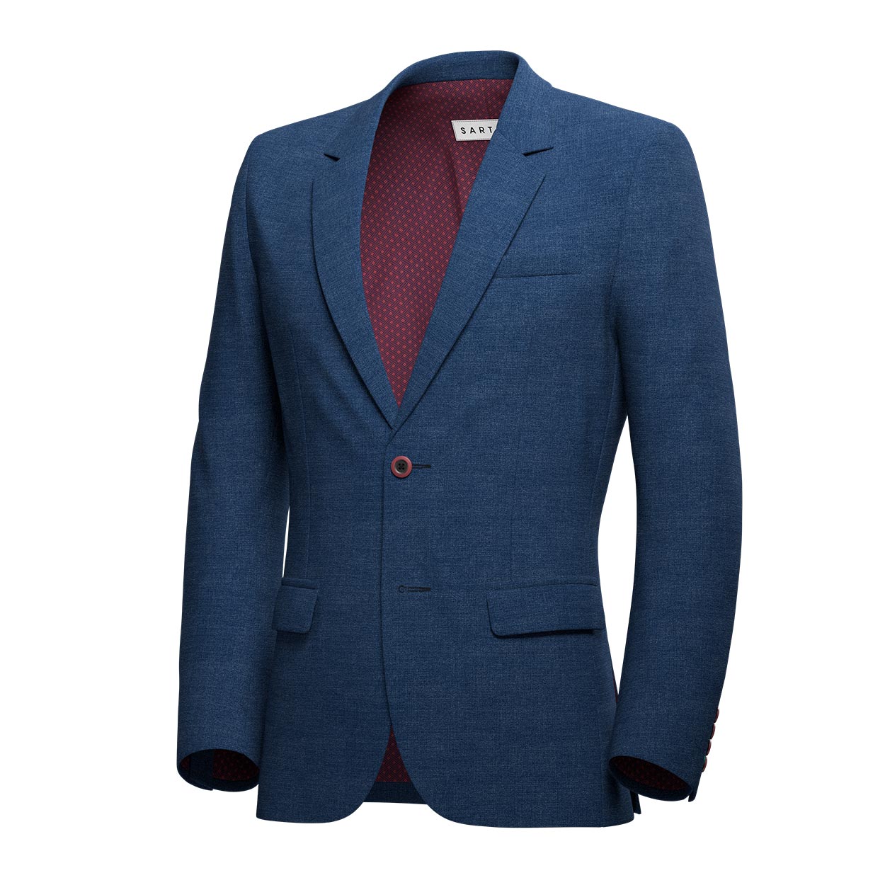 Astor Deep Blue Crosshatch Jacket - SARTORO