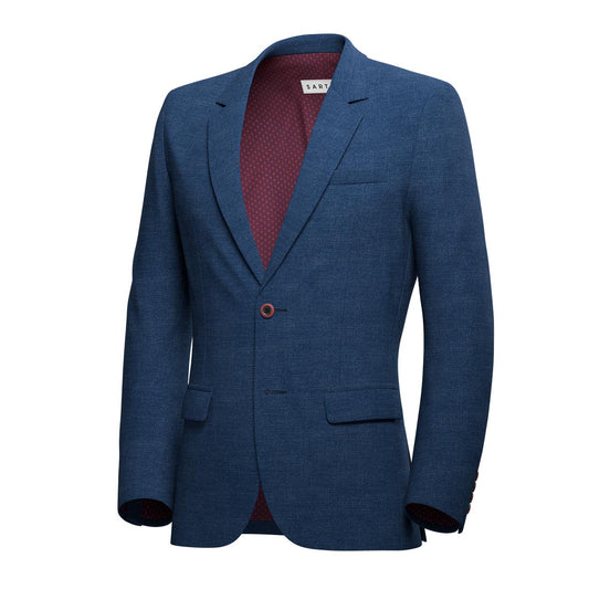 Astor Deep Blue Crosshatch Jacket - SARTORO