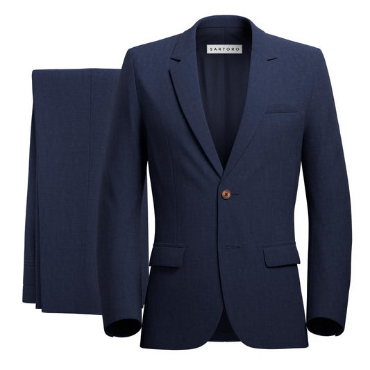 Astor Deep Blue Twill Suit - SARTORO