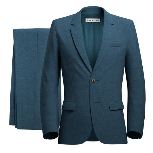 Astor Deep Teal Crosshatch Suit - SARTORO