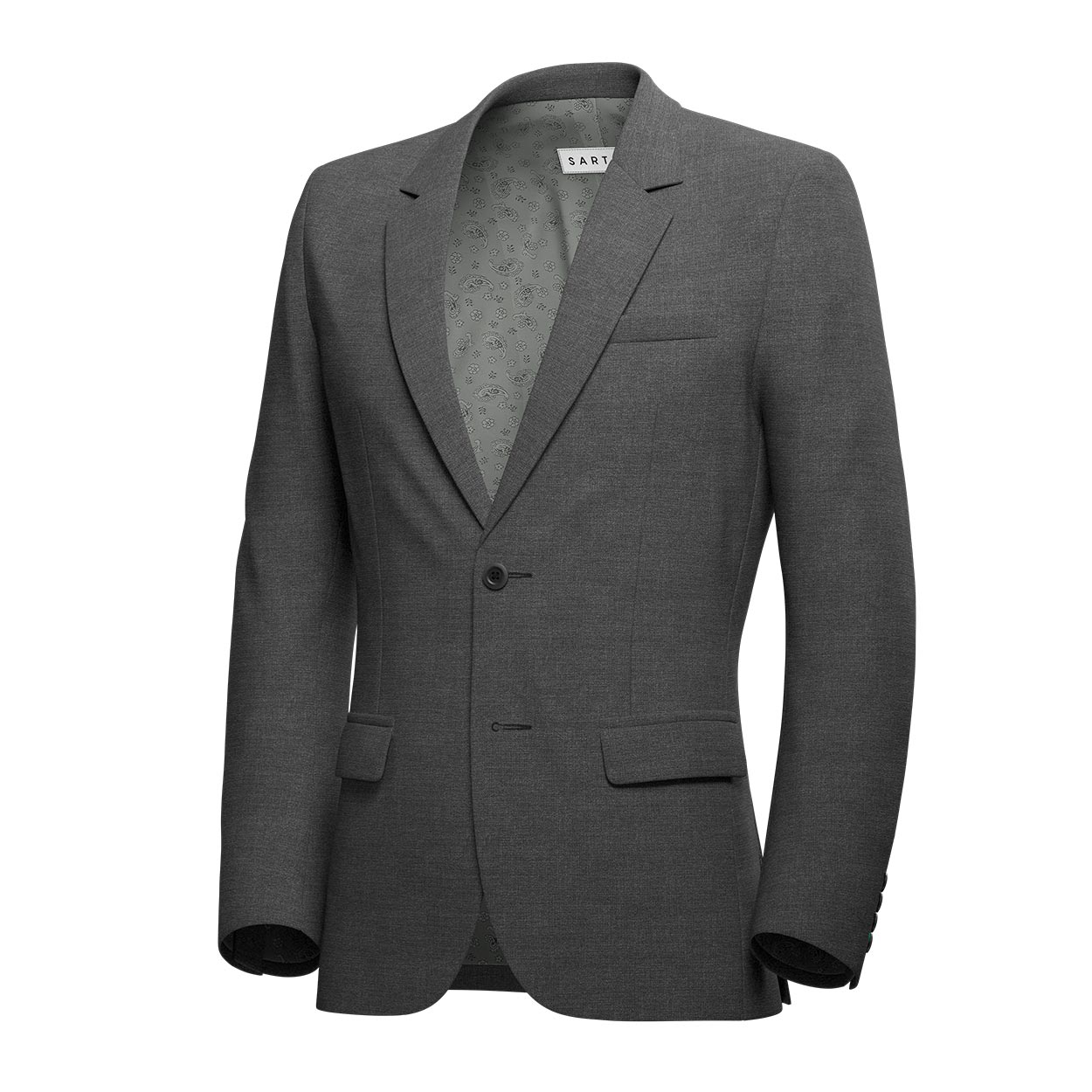 Astor Grey Charcoal Crosshatch Jacket - SARTORO