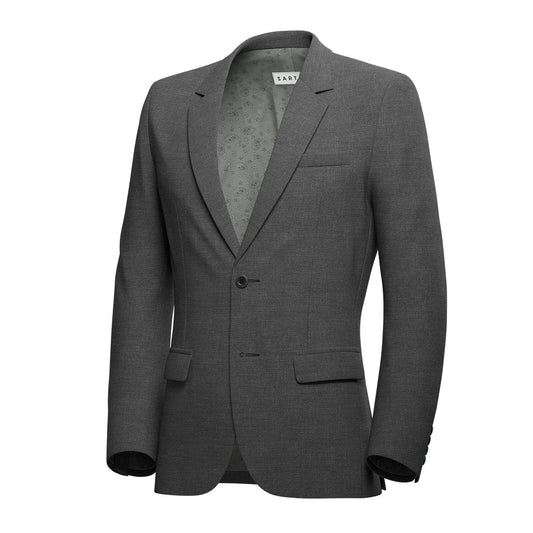 Astor Grey Charcoal Crosshatch Jacket - SARTORO
