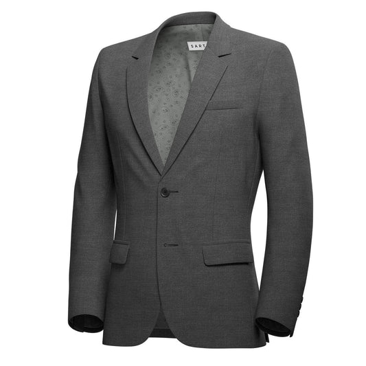 Astor Grey Charcoal Crosshatch Jacket - SARTORO