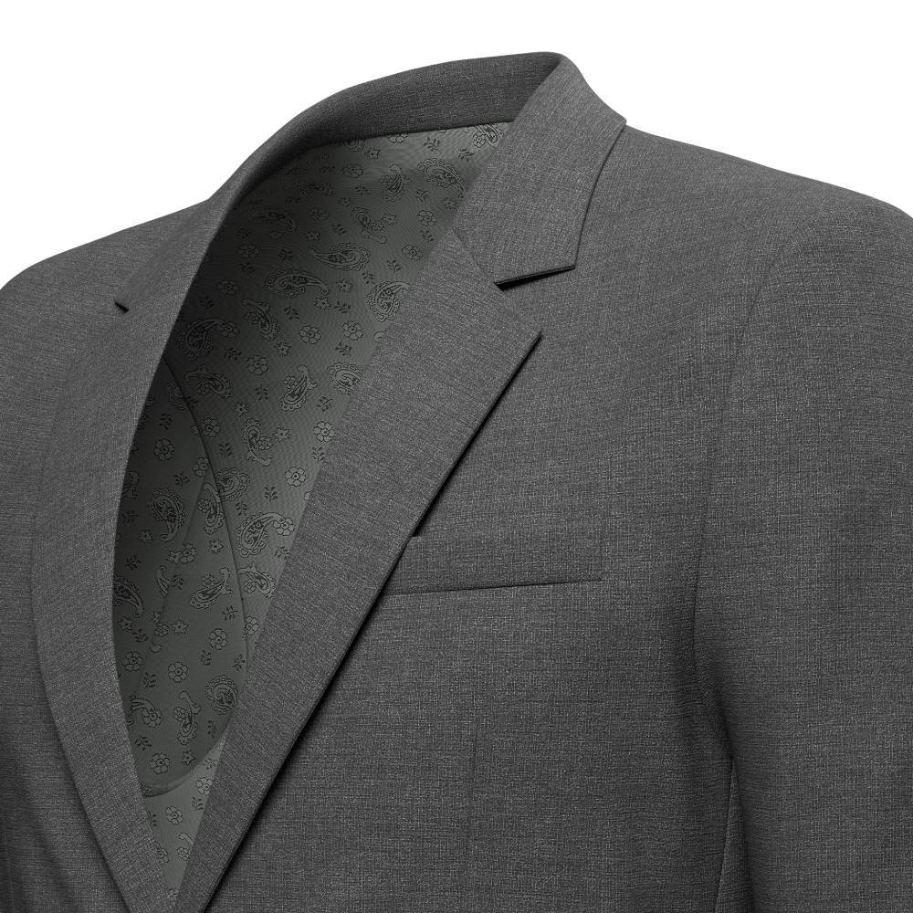 Astor Grey Charcoal Crosshatch Jacket - SARTORO