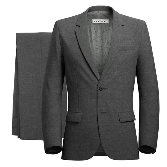 Astor Grey Charcoal Crosshatch Suit - SARTORO