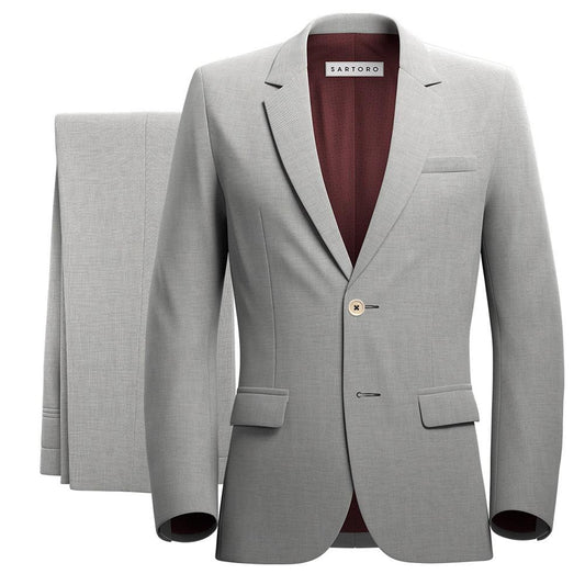 Astor Harbor Grey Sharkskin Suit - SARTORO