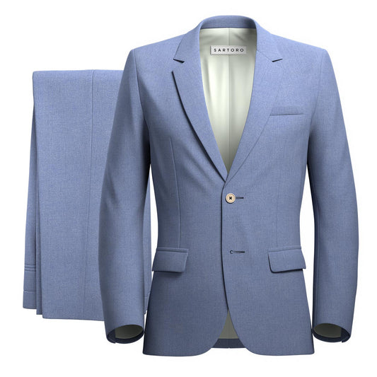 Astor Maya Blue Linen Suit - SARTORO