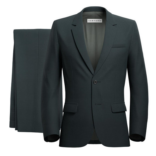 Astor Onyx Green Microcheck Suit - SARTORO