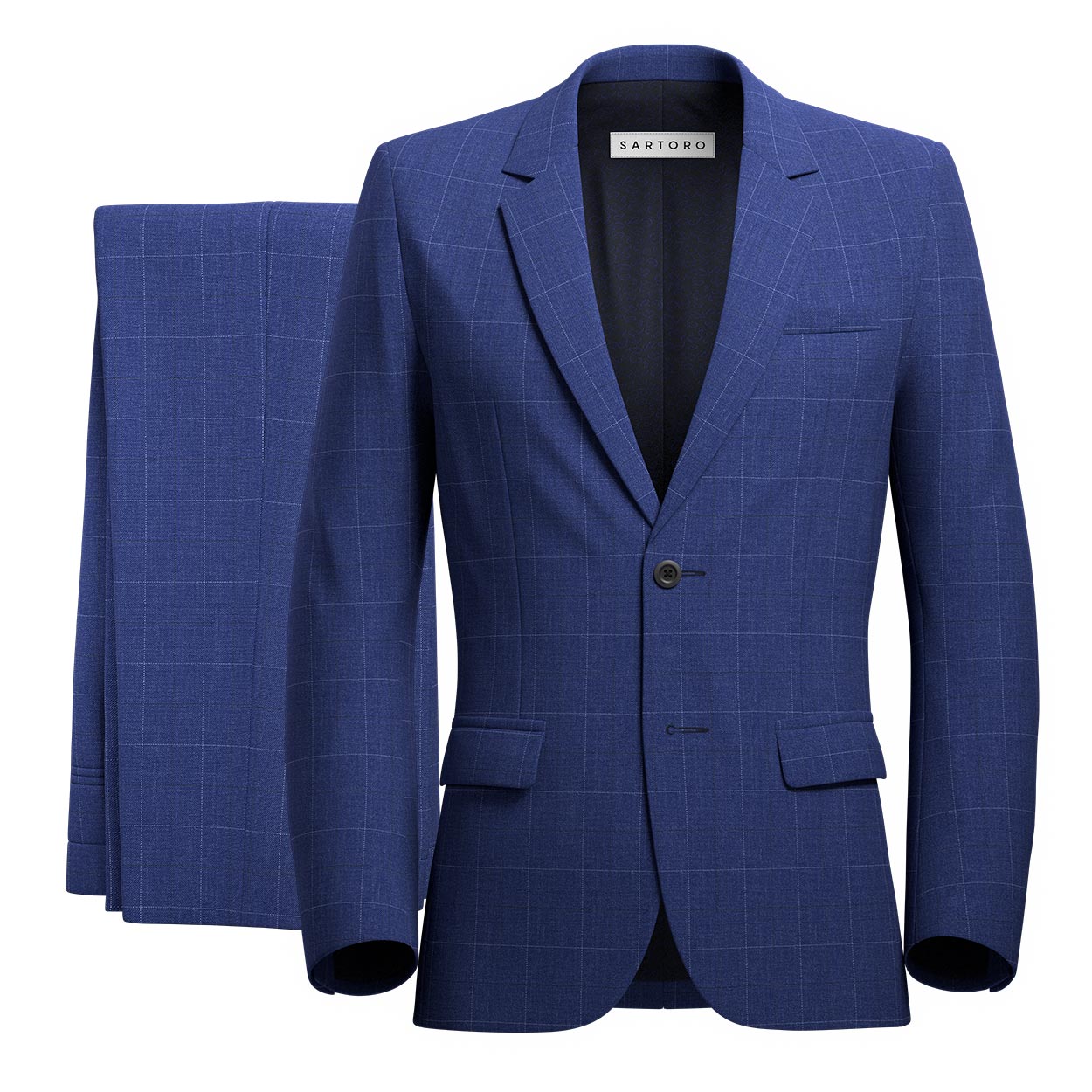 Astor Regal Blue Windowpane Suit - SARTORO