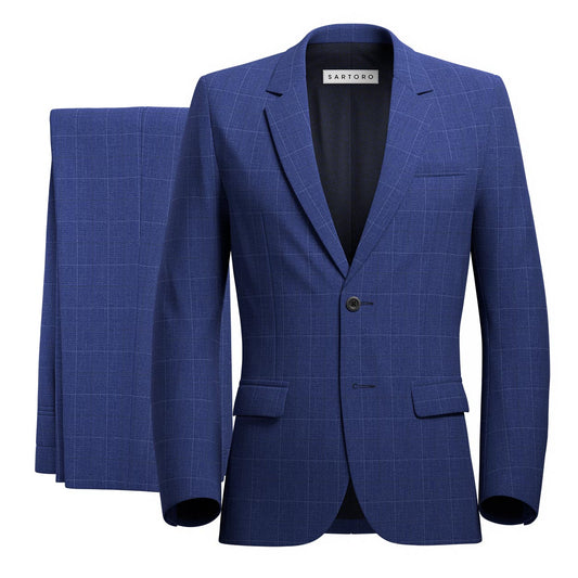 Astor Regal Blue Windowpane Suit - SARTORO