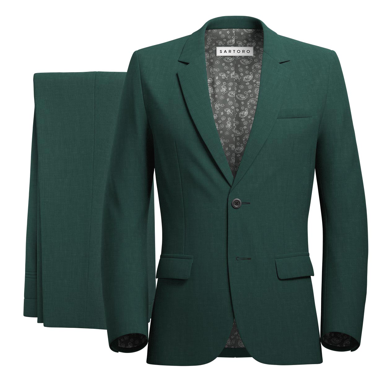 Astor Sacramento Green Sharkskin Suit - SARTORO