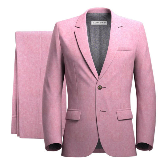 Astor Salmon Linen Suit - SARTORO