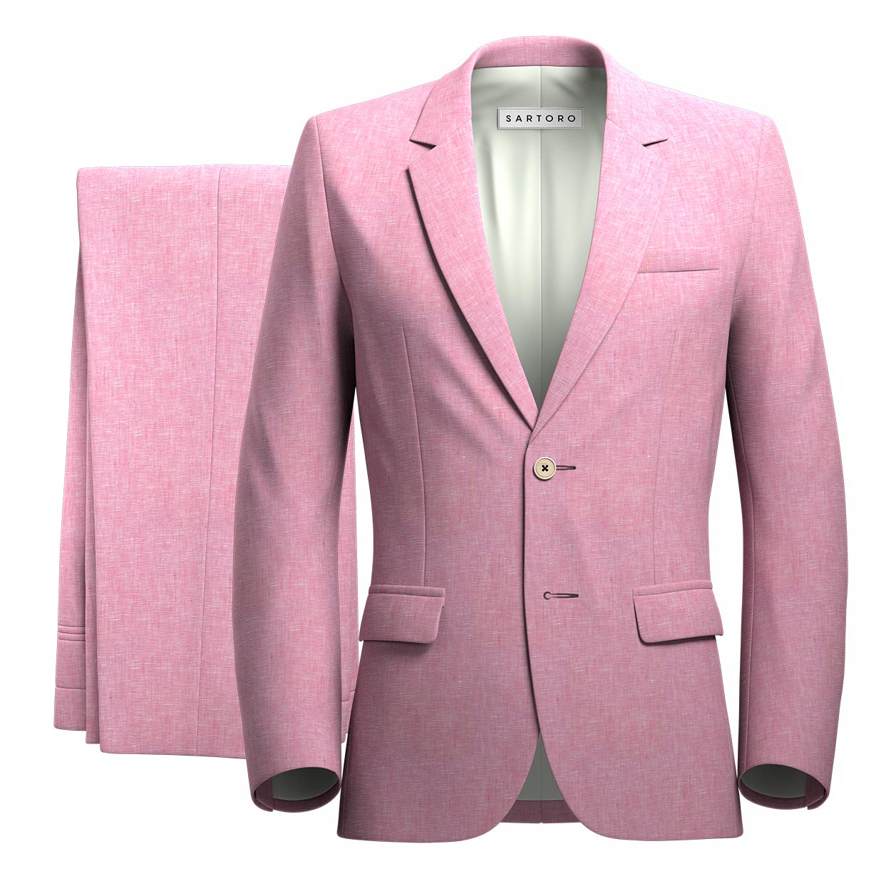 Astor Salmon Linen Suit - SARTORO
