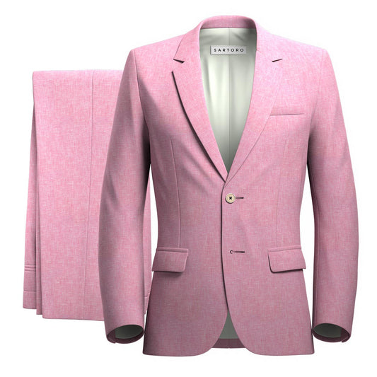 Astor Salmon Linen Suit - SARTORO