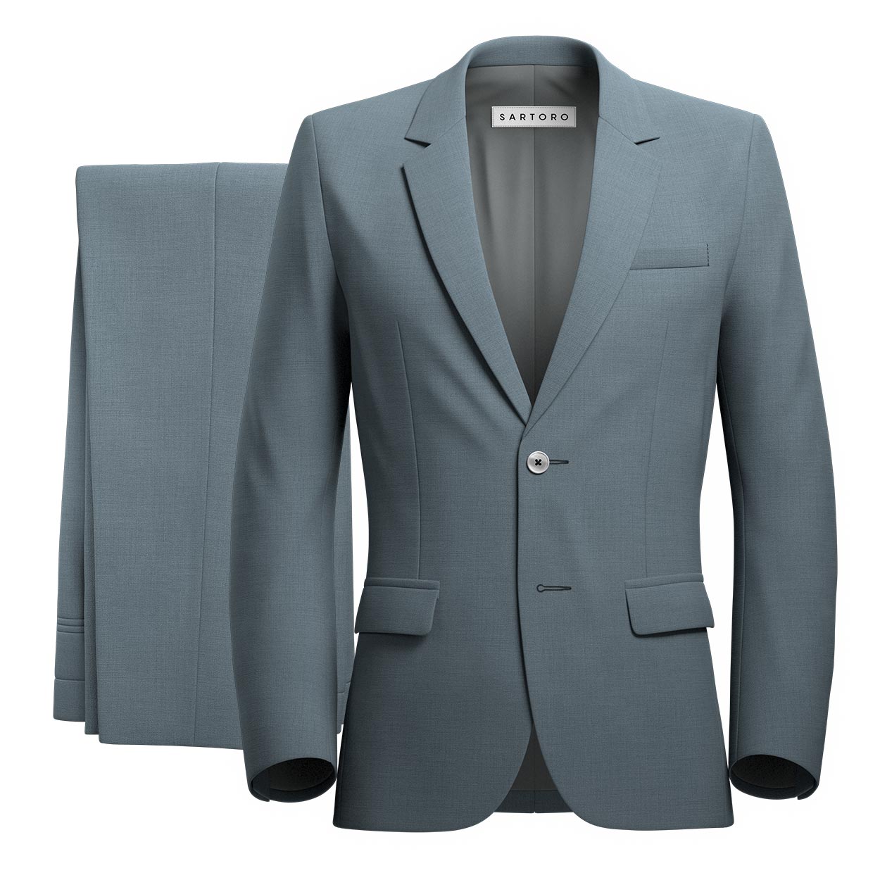 Astor Slate Grey Twill Suit - SARTORO