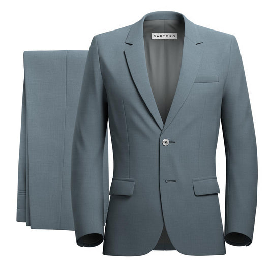 Astor Slate Grey Twill Suit - SARTORO