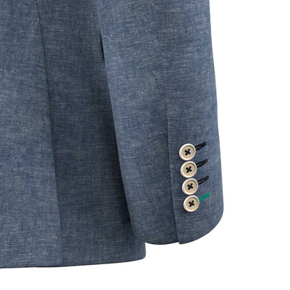 Astor Steel Blue Linen Jacket - SARTORO