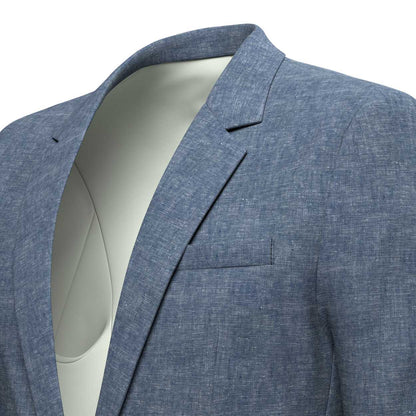 Astor Steel Blue Linen Jacket - SARTORO