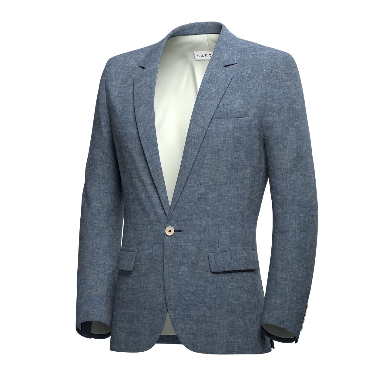 Astor Steel Blue Linen Jacket - SARTORO