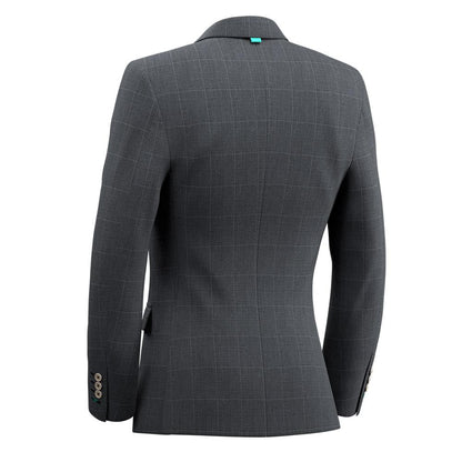 Penn Dark Grey Windowpane Wedding Suit