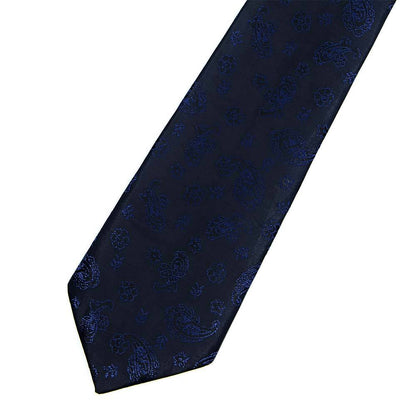 Black & Navy Paisley Floral Tie - SARTORO