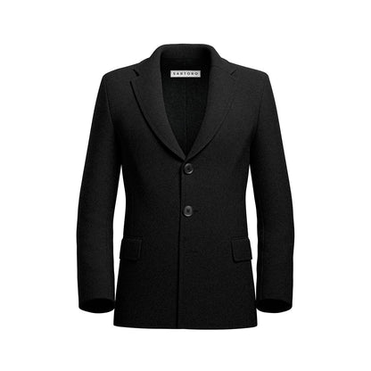 Black Wool Coat - SARTORO