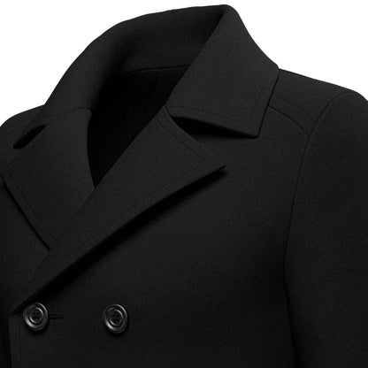 Black Wool Peacoat - SARTORO