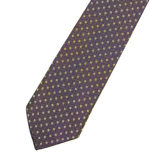 Blue & Gold Basketweave Tie - SARTORO
