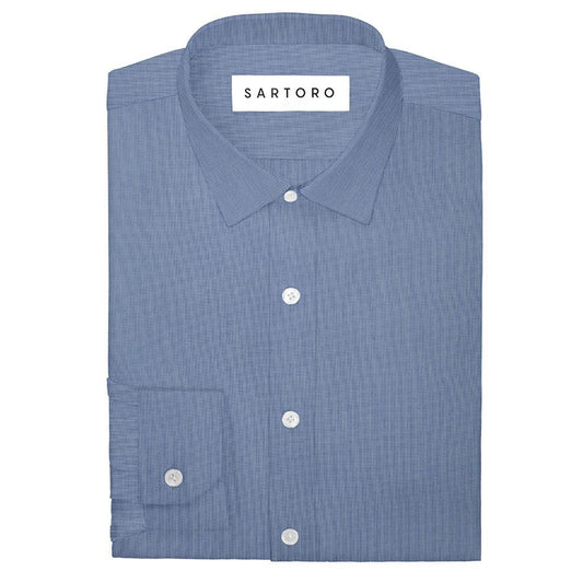 Blue Pinpoint Oxford Shirt - SARTORO